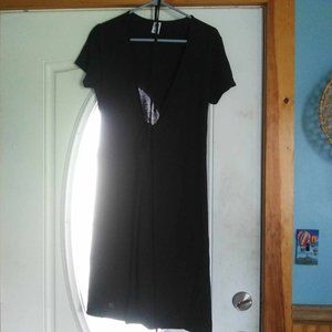 basic wrap aroung black dress